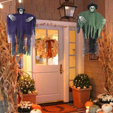 Halloween Skeleton Ghost Hanging Decor,Scary Flying Ghost with Wizard Hat for Haunted House Decor, Patio Porch Skull Prop