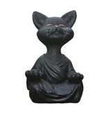 Meditation Cat Sculpture Garden Decoration Resin Yoga Sitting Zen Cat Home Ornament Outdoor Garden Figurine Home Decorations