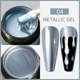 5ML Gold Silver Metallic Liner Paint Gel Polish Chrome Mirror Metal Effect Super Bright French UV LED Semi Permanent Nail Gel