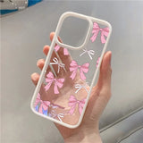 Pink Bowknot Clear Phone Case