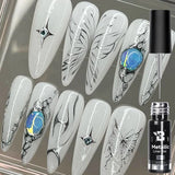 5ML Gold Silver Metallic Liner Paint Gel Polish Chrome Mirror Metal Effect Super Bright French UV LED Semi Permanent Nail Gel
