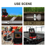 Cámara de inspección de tuberías con pantalla de 10,1 pulgadas y 1080P, endoscopio de alcantarillado SYANSPAN con autonivelación, sonda/transmisor de 512 Hz y contador de 30/50 m.