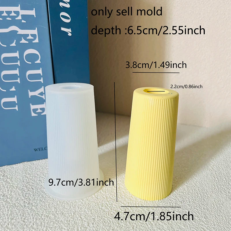 Abstract Human Sculpture Vase Silicone Aromatherapy Stick Container Plaster Mold Dried Flower Striped Vase Concrete Molds