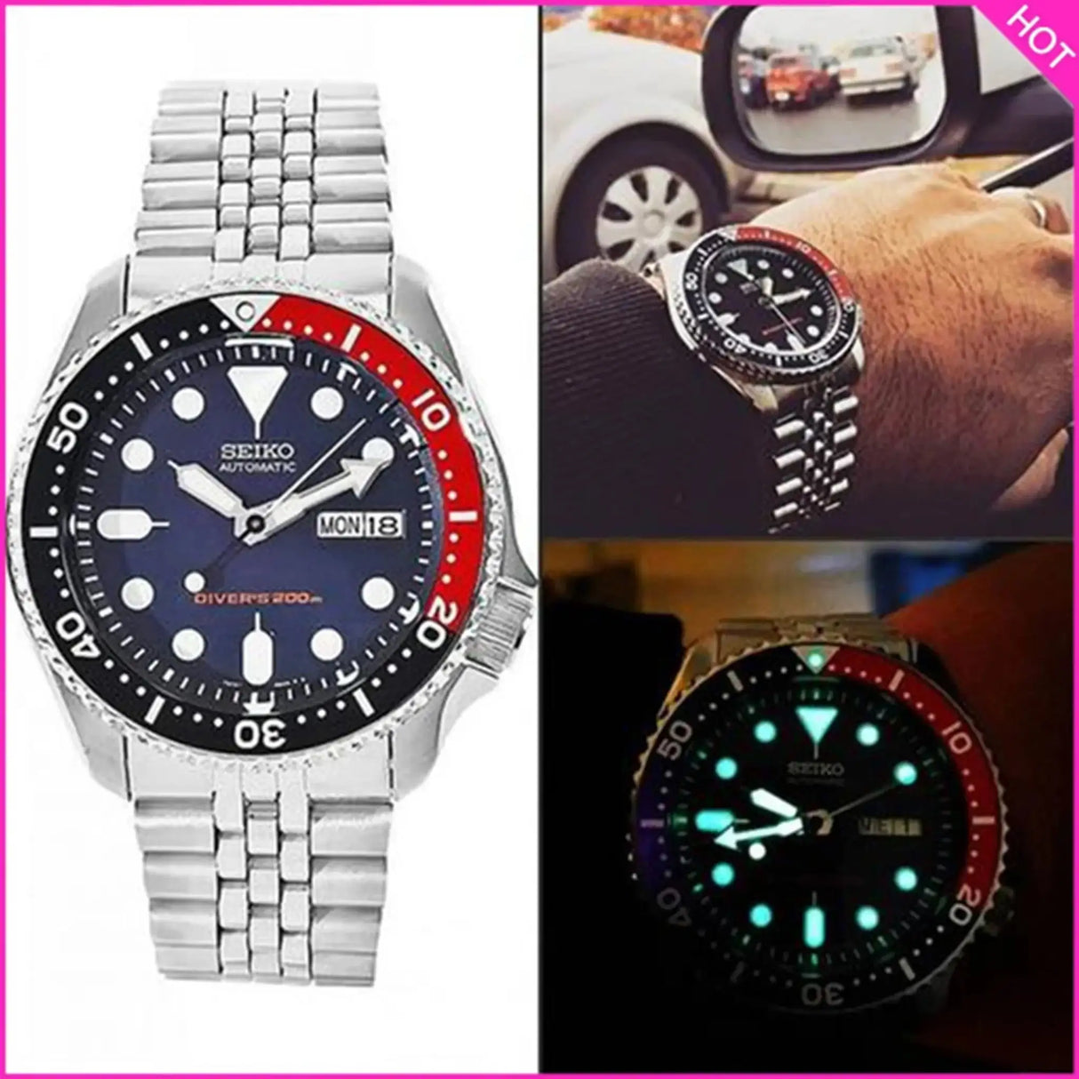 SEIKO Men's Sports Quartz Waterproof Watch, Multifunctional Dial Luminous Hands and Markers, Stainless Steel or Rubber Strap. - Lootquake