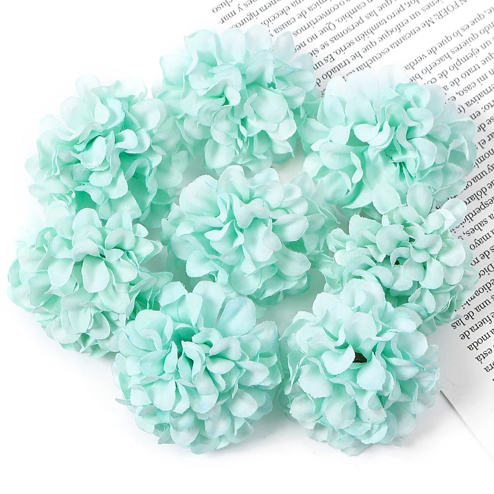 10Pcs Artificial Flowers Silk Hydrangea Fake Flower Head For Wedding Decoration Party Home Decor DIY Wreath Gift Craft Accessory