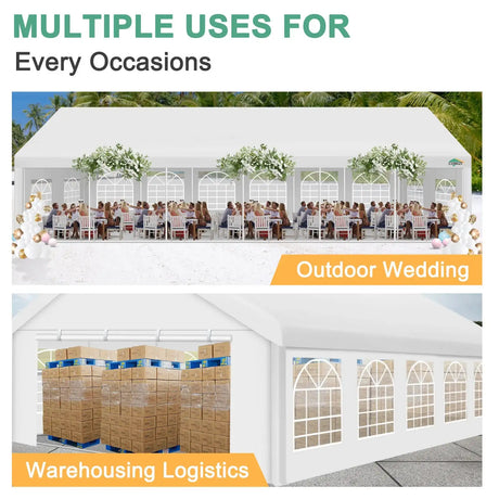 20x40FT Party Tent Heavy Duty, Wedding Tent, Event Tent for Parties, with 8 Removable Sidewalls, 20x40 Tent Carpas para Fiestas - Lootquake