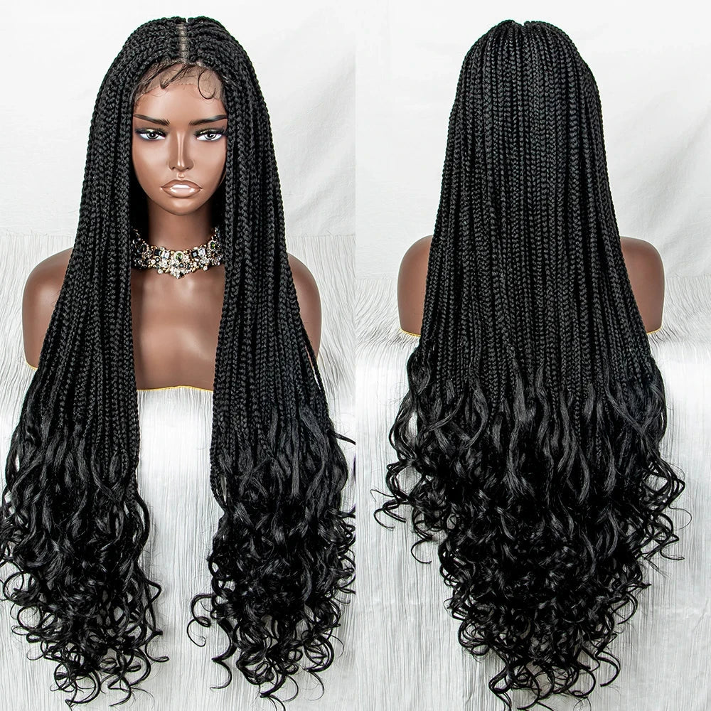 36" 613 Blonde Braided Wig | Lace Front | Baby Hair | Colored Braids