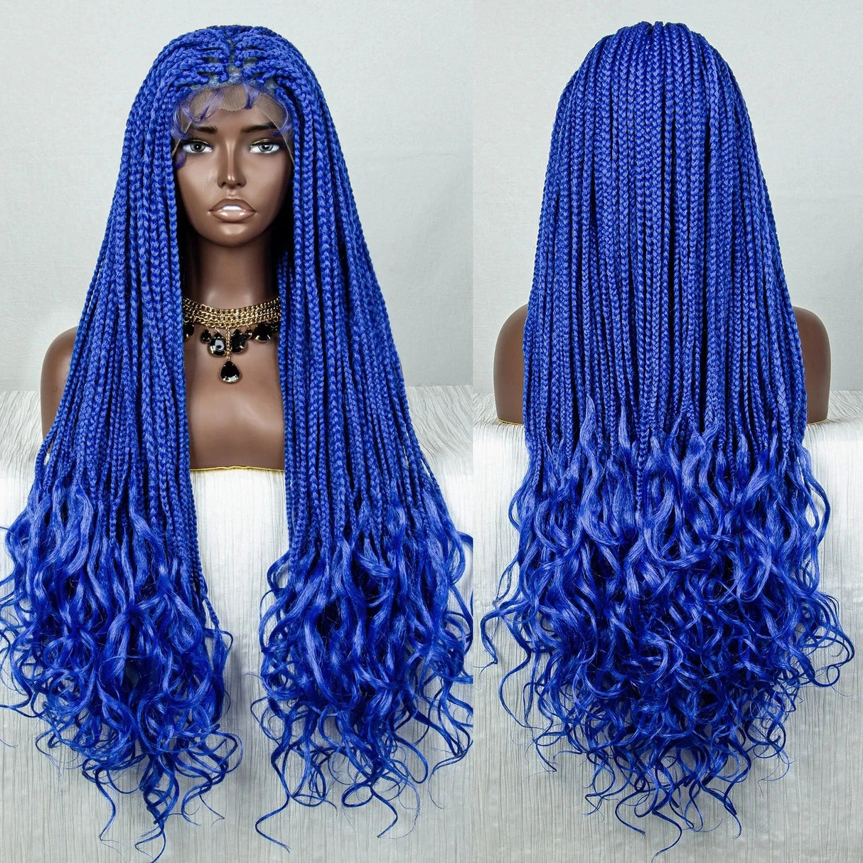 36" 613 Blonde Braided Wig | Lace Front | Baby Hair | Colored Braids