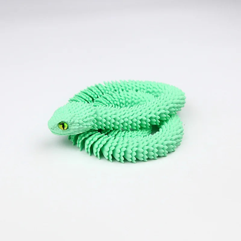 Snake Sculpture Articulated Snake Decor Articulated Animals Figurine with Movable Joints 3D Printed Model Home Desktop Ornament