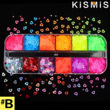 1 Box Fluorescence Butterfly Shape Nail Art Glitter Flakes 3D Colourful Sequins Polish Manicure Nail Decoration
