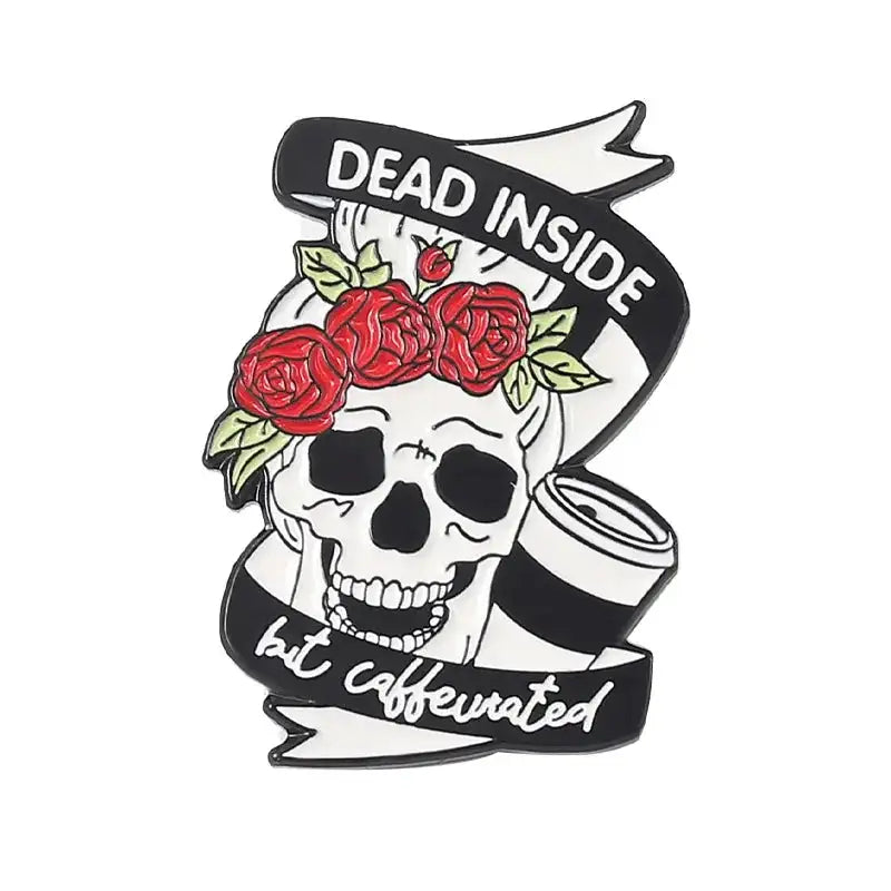 Broche estilo punk con forma de calavera y rosa, con forma de corazón, para Halloween, con forma de cabeza de gato, brújula, sombrero de mago, gato negro, broches de aleación, insignias de esmalte, alfileres de solapa