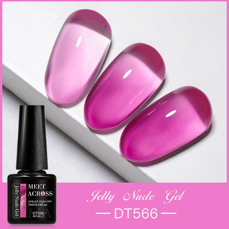 7ml Milky Jelly White Gel Nail Polish Natural Luster Long Lasting Nail Art All for Home DIY Manicure Soak Off UV LED Gel Vernis