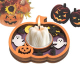 Creative Halloween Candle Holder Pumpkin Ghost Decor Wooden Table Centerpieces atmosphere  candlestick Halloween Home Decor