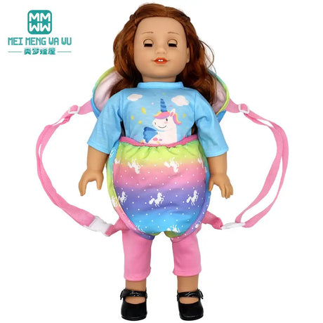 For 15-18 Inch American Doll Toys Newborn Doll Fashion Backpack, Safety Seat, Blanket, Sleeping Bag, Gift for Girls - Lootquake