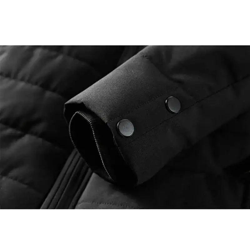 Men's Warm Jacket Winter Coats Fur Collar Windbreaker Cotton Padded Anorak Thick Black Coat Male Casual Fleece Jacket Men - Lootquake