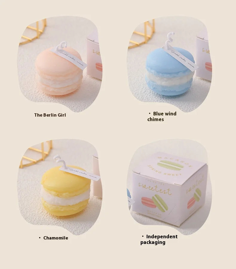 Velas de aromaterapia con diseño creativo de macarrones (2025), colección de fragancias para el hogar, adornos decorativos, regalos de Navidad y cumpleaños.