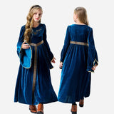 Halloween costume retro palace ball trumpet sleeves cosplay children's performance clothes European medieval costume complete