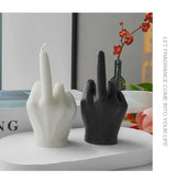 1pc White/Black Creative Candles Middle Finger Shaped Gesture Scented Candles Niche Funny Quirky Gifts Home Decoration Ornaments