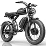 Bicicleta eléctrica K7 de 2000 W, 48 V, 40 Ah, motor dual máximo, batería dual, motocicleta eléctrica todoterreno de 20 pulgadas con neumáticos anchos, 7 velocidades