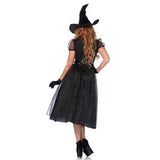 Halloween Gothic Black Witch Costume for Adult Women Purim  Cos Party Wizards Fancy Dress