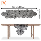 Halloween Decorations Set Spider Web Table Runner Fireplace Scarf Cover Tablecloth 3D Bats Wall Stickers Halloween Party Decor