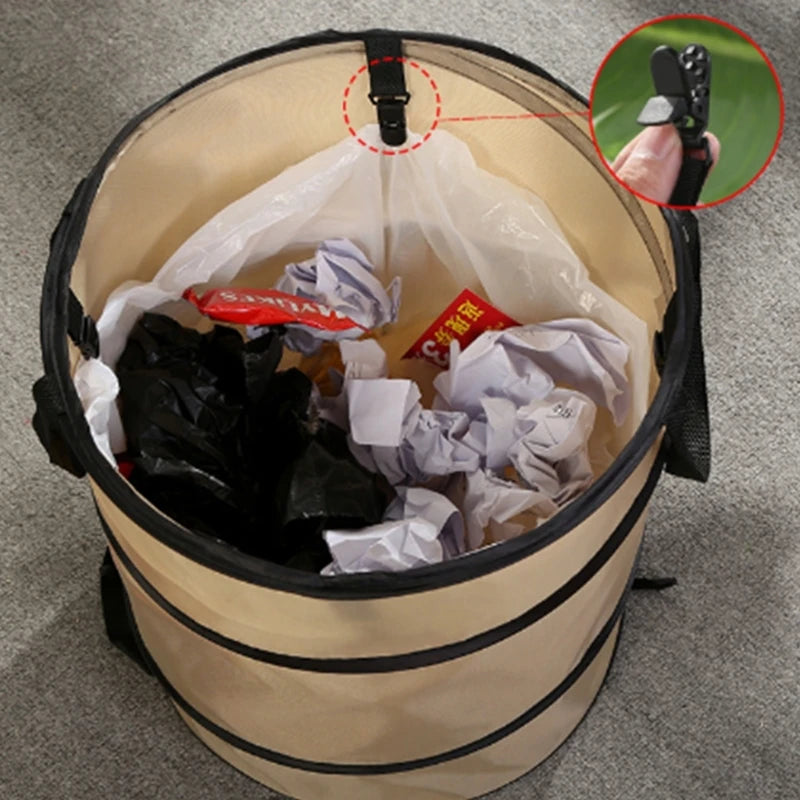 Folding Camping Trash Can Reusable Yard Waste Bag Portable Garbage Bin Container Dropshipping