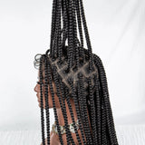 36" Curly End Box Braided Full Lace Wig | Straight Cornrows | Kanekalon Synthetic Braids