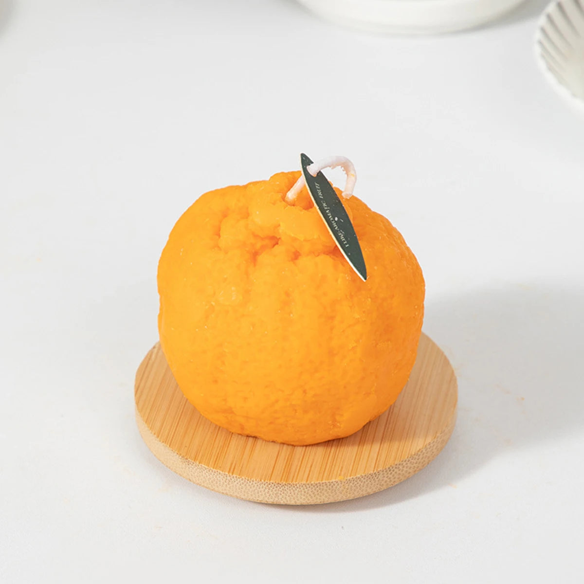 1 vela creativa con forma de fruta de simulación, vela fragante con forma de naranja, adecuada para restaurantes, salas de estudio y otros lugares