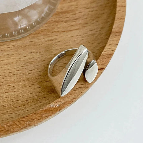 New Trendy Metal Glossy Ball Shape Ring for Women Men Europe America Round Semicircle Personality Hip-Hop Punk Jewelry Accessory - Lootquake