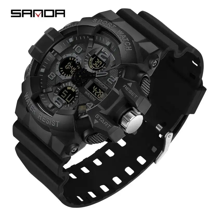 SANDA 3168 White Sport Watch  LED Digital 50M Waterproof Watch Men Multifunction Clock Relogio Masculino Men Military Watches - Lootquake