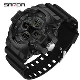 SANDA 3168 White Sport Watch  LED Digital 50M Waterproof Watch Men Multifunction Clock Relogio Masculino Men Military Watches - Lootquake