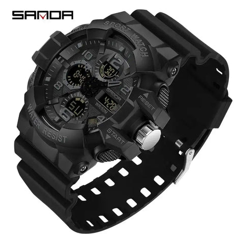 SANDA 3168 White Sport Watch  LED Digital 50M Waterproof Watch Men Multifunction Clock Relogio Masculino Men Military Watches - Lootquake