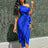 Fashion One Shoulder Long Dress Women Summer Solid Color Slim Waist Pencil Dress Ladies Backless Lace Up Evening Party Dresses - Lootquake