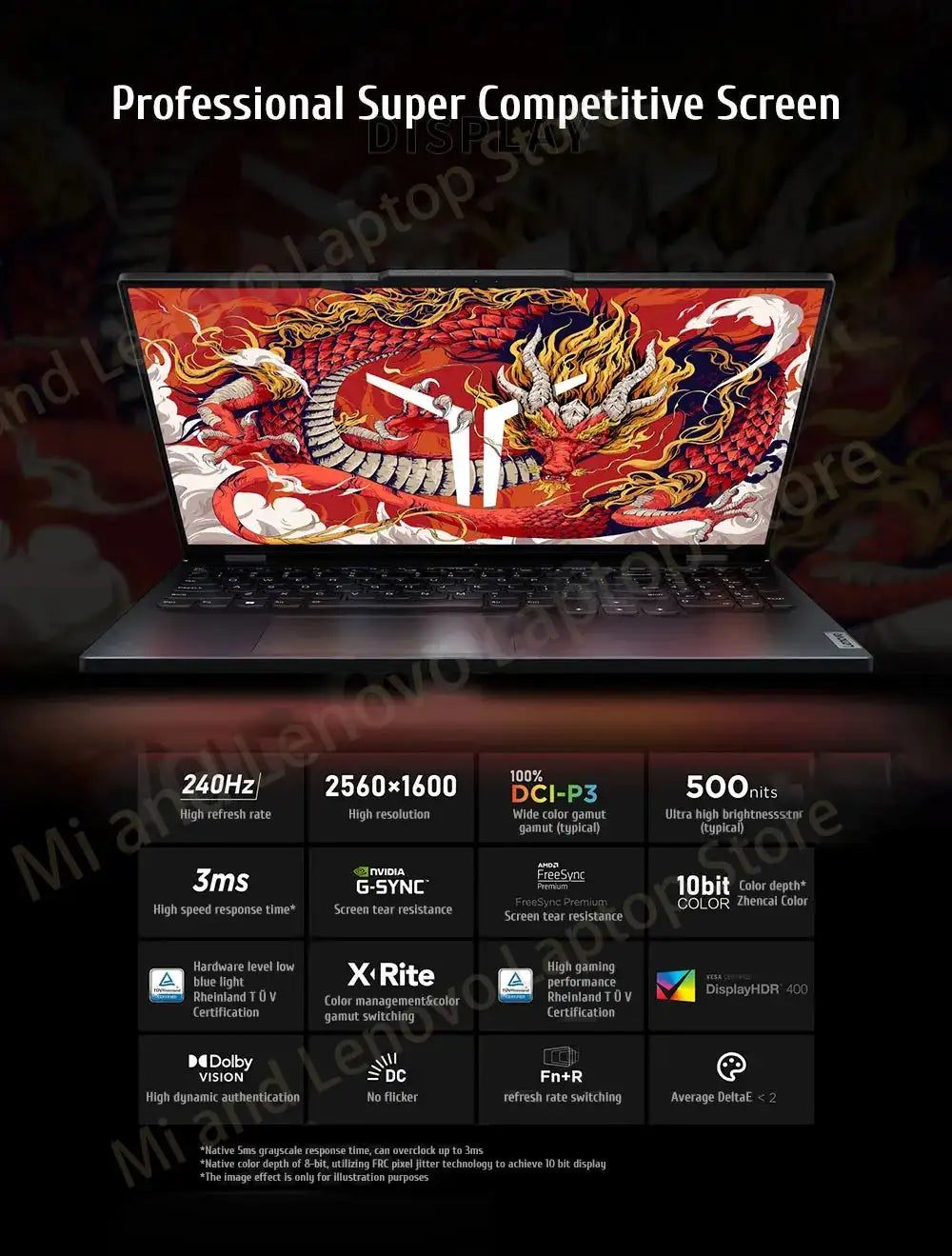 Lenovo LEGION R9000P 2024 E-sports AMD Ryzen R9 7945HX RTX4060 16/32GB RAM 1TB SSD 16" 2.5K 240Hz Screen - Lootquake