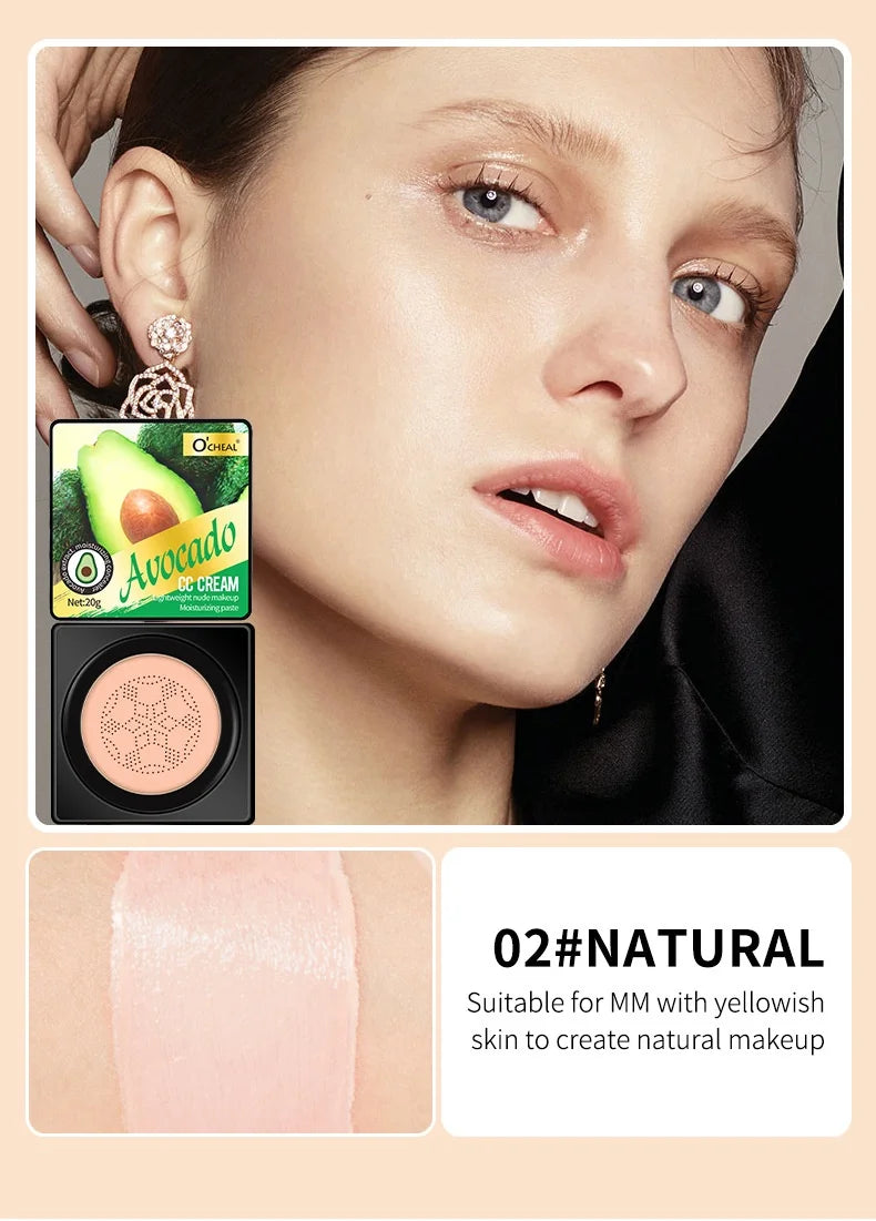 Base de maquillaje ligera con colchón de aire, crema CC, corrector hidratante natural, tono de piel uniforme, maquillaje de contorno de larga duración, cosméticos