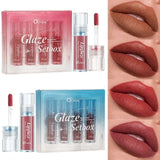 4 PCS Lipstick Set Moisturizing Breathable Glossy Non-Sticky Long-Lasting Full-Look Lips Light Durable Lip Gloss