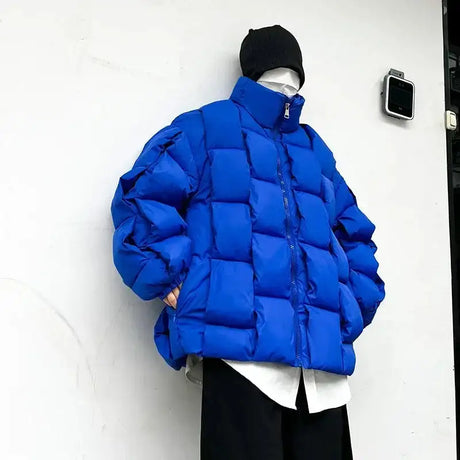 2023 Korean Fashion Thick Winter Jacket Men Parkas Jacket Men Outwear Coats Solid Stand Collar Windbreaker Cotton Padded Jacket - Lootquake