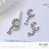 Light Luxury Charms Luxury Nails DIY Nail Charms Japanese Style Pink Jewel Nails Decor Manicure Ornaments Alloy