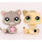 Mini 2pcs Lot Pet Shop Dogs and Cats Collectable With Accessories Best Gift For Kids Toy - Lootquake