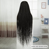 38" Long Twist Knotless Braids Wig | Transparent Full Lace | Baby Hair