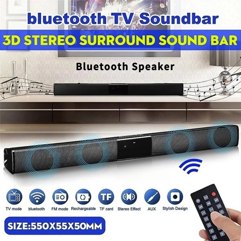 Altavoz Bluetooth de columna, altavoz portátil de alta potencia, barra de sonido para TV, ordenador, centro de música, radio con tarjeta TF, AUX, USB