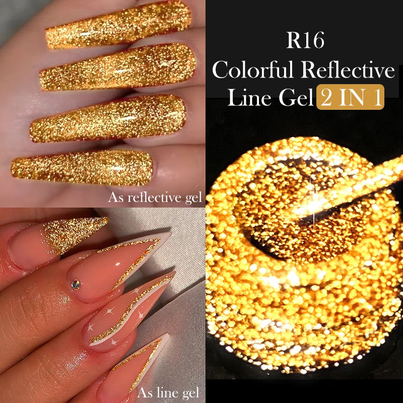 LILYCUTE 5ml Liner Gel Nail Polish UV LED Nail Art Paint Gel Gorgeous Glitter French Effect Semi Permanent Nail Painting UV Gel