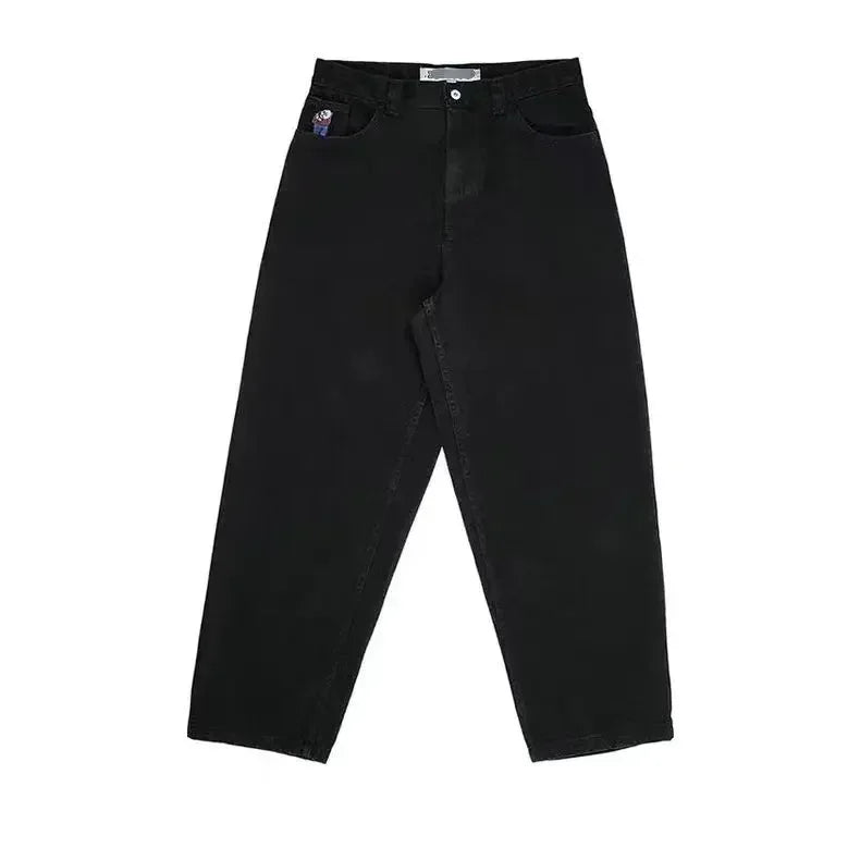 New Harajuku Hip Hop Cartoon Y2K Big Boy Jeans Women Graphic Embroidery Baggy Jeans Pants High Waist Wide Leg Trouser Streetwear - Lootquake