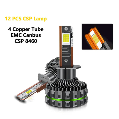 Chftsoan High Power Headlight Four Copper Tube 1800W Headlight Canbus 200000LM H1 H4 H7 H11 9005 9006 9012 6000K Headlamp 32V - Lootquake