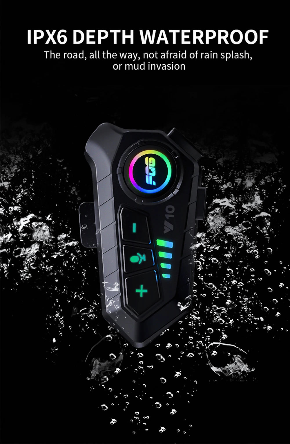 Auriculares inalámbricos Bluetooth 5.3 para casco, manos libres, para motocicleta, impermeables, reproductor de música MP3 y altavoz