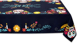Mantel impermeable con diseño de calavera de azúcar mexicana para el Día de los Muertos, decoración para fiestas, mantel para el Día de los Muertos, decoraciones para Halloween