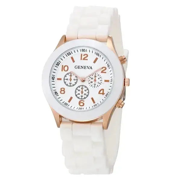 Reloj de pulsera de cuarzo para mujer, marca Ginebra, de silicona, a la moda, femenino