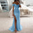 Sexy Sequin Evening Party Prom Long Dress Women Elegant V-Neck Gown Dress Off Shoulder Slim High Split Gown Female Vestidos - Lootquake