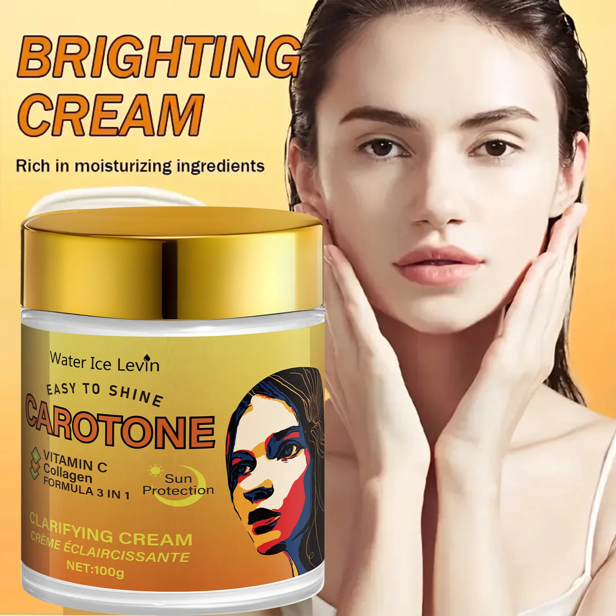 Crema iluminadora con vitamina C - Luminosidad instantánea - Mejora la uniformidad de la piel - Con ácido hialurónico