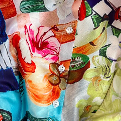 Polo Neck Printed Vintage Long Dress Short Sleeve Big Hem Slim Long Dress Vestidos Casual Fashion Women Elegant Robe - Lootquake